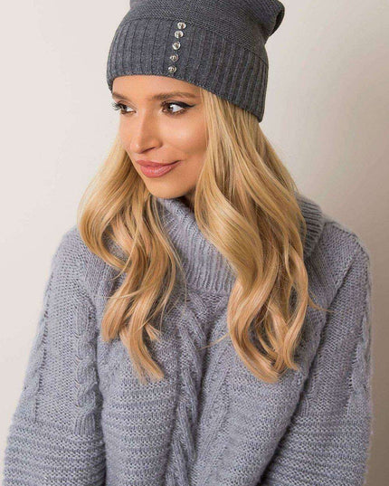 Chic Parisian Pearl Knit Beanie Elegant Winter Hat