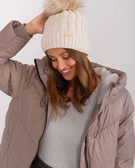 Chic Parisian Plaid Pom Pom Winter Beanie For Women