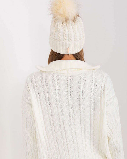 Chic Parisian Plaid Pom Pom Winter Beanie For Women