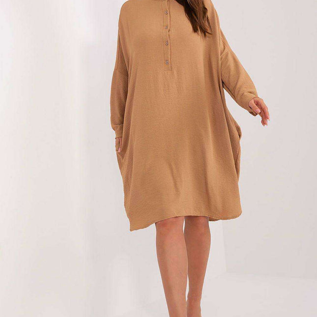 Elegant Italian Shirt Dress With Functional Pockets