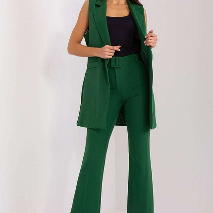 Elegant Womens High Waisted Trousers And Vest Set Outfit