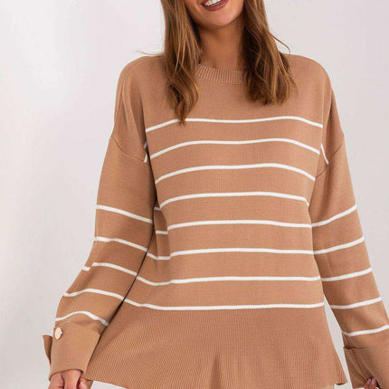 Chic Striped Button-Up Sweater for Effortless Elegance