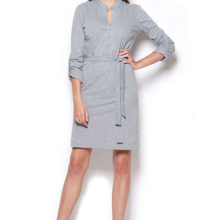 Chic Comfort: Women's Cotton Day Dress with Snap Fasteners - Your Essential Fashion Piece