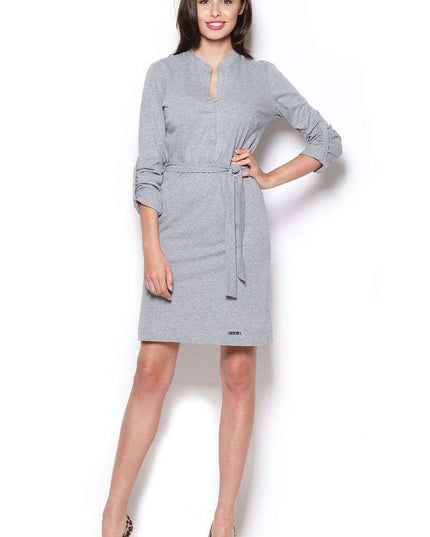 Chic Comfort: Women's Cotton Day Dress with Snap Fasteners - Your Essential Fashion Piece