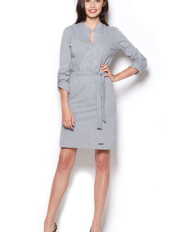 Chic Comfort: Women's Cotton Day Dress with Snap Fasteners - Your Essential Fashion Piece