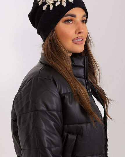 Stylish Winter Knit Beanie with Elegant Applique Detail
