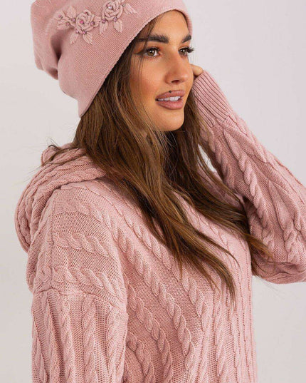 Stylish Winter Knit Beanie with Elegant Applique Detail
