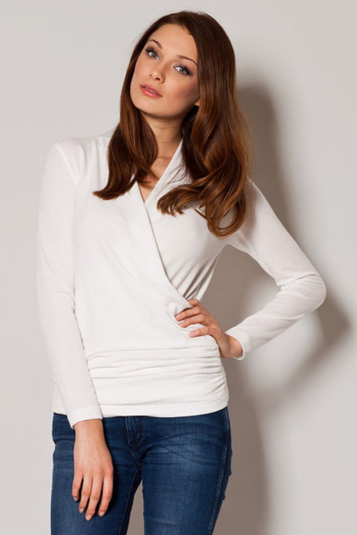 Elegant V-Neck Sweater with Envelope Hem - A Timeless Choice for Style and Versatility