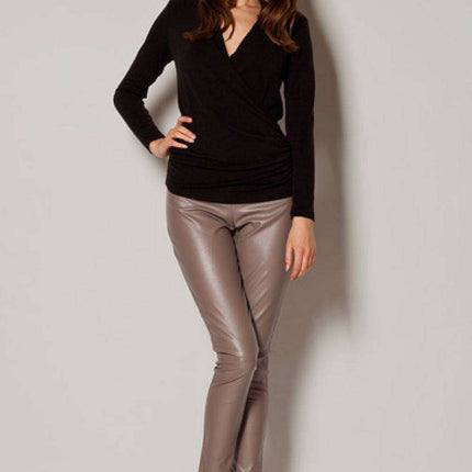 Chic V-Neck Blouse with Unique Envelope Design