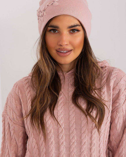 Stylish Winter Knit Beanie with Elegant Applique Detail