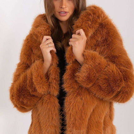 Chic Hooded Faux Fur Jacket
