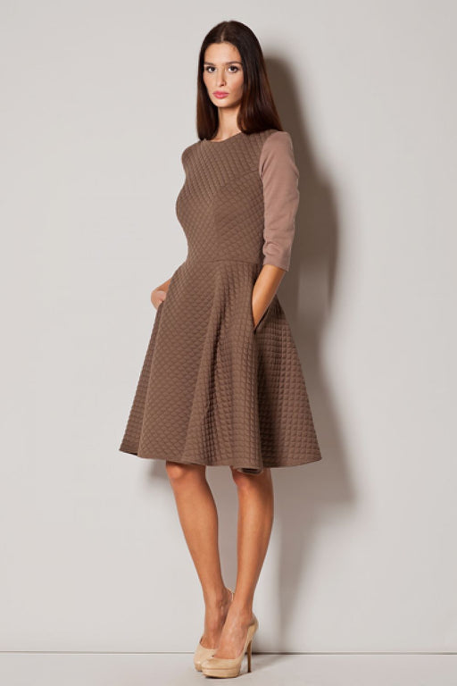 Sophisticated Flare Dress with Quilted Detail by Figl