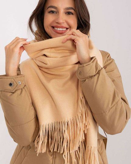 Chic Winter Wrap with Tassel Accents - Luxurious 100% Polyester, 196 cm Long