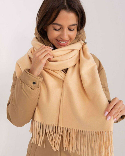 Chic Winter Wrap with Tassel Accents - Luxurious 100% Polyester, 196 cm Long
