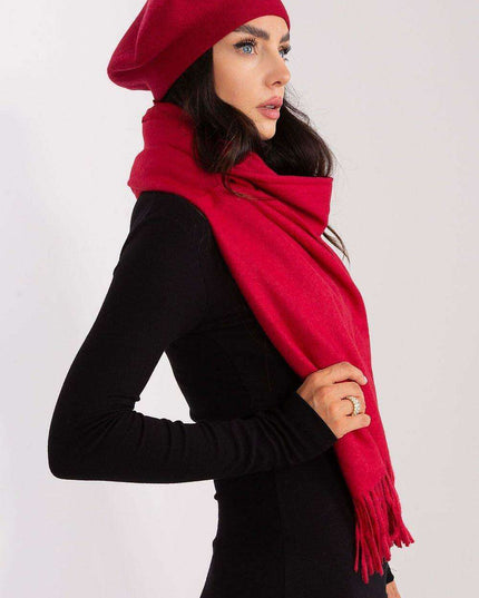 Chic Winter Wrap with Tassel Accents - Luxurious 100% Polyester, 196 cm Long