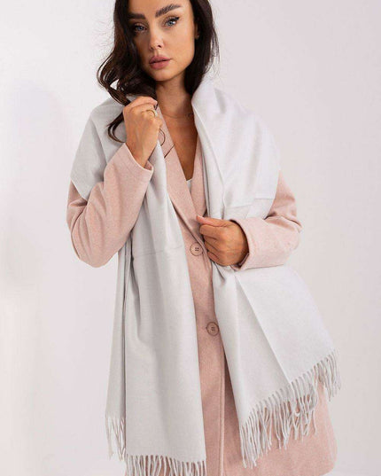 Chic Winter Wrap with Tassel Accents - Luxurious 100% Polyester, 196 cm Long