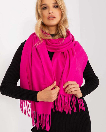 Chic Winter Wrap with Tassel Accents - Luxurious 100% Polyester, 196 cm Long