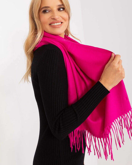 Chic Winter Wrap with Tassel Accents - Luxurious 100% Polyester, 196 cm Long