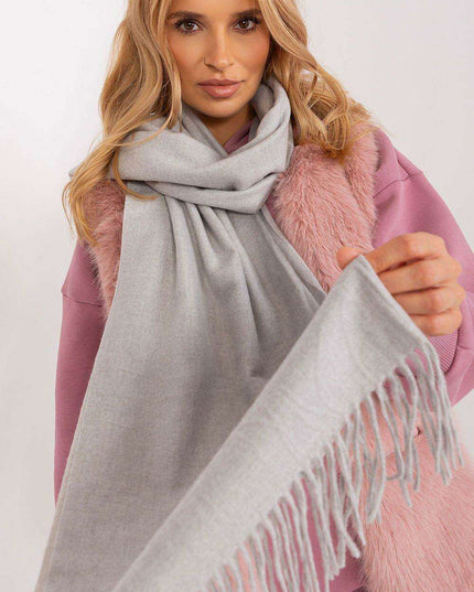 Chic Winter Wrap with Tassel Accents - Luxurious 100% Polyester, 196 cm Long
