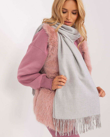 Chic Winter Wrap with Tassel Accents - Luxurious 100% Polyester, 196 cm Long