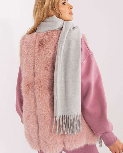 Chic Winter Wrap with Tassel Accents - Luxurious 100% Polyester, 196 cm Long