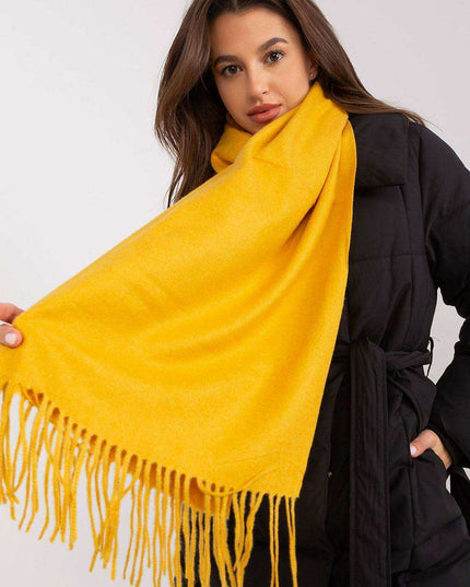 Chic Winter Wrap with Tassel Accents - Luxurious 100% Polyester, 196 cm Long