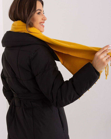 Chic Winter Wrap with Tassel Accents - Luxurious 100% Polyester, 196 cm Long
