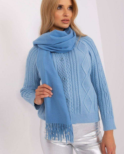 Chic Winter Wrap with Tassel Accents - Luxurious 100% Polyester, 196 cm Long