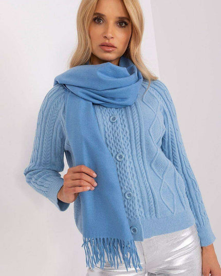 Chic Winter Wrap with Tassel Accents - Luxurious 100% Polyester, 196 cm Long