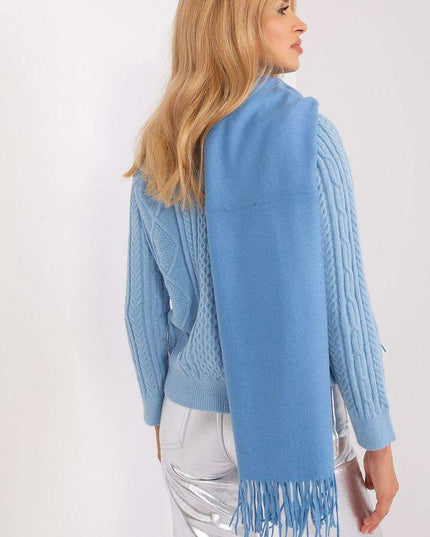 Chic Winter Wrap with Tassel Accents - Luxurious 100% Polyester, 196 cm Long