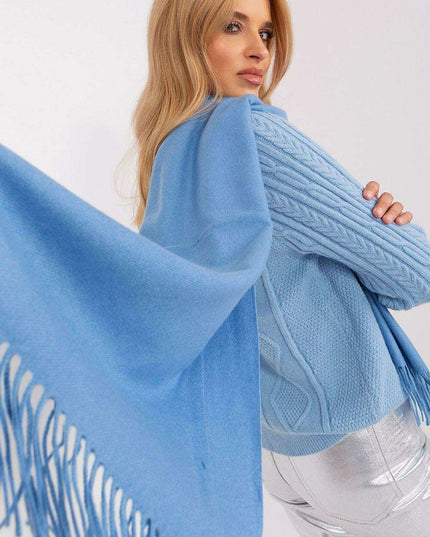 Chic Winter Wrap with Tassel Accents - Luxurious 100% Polyester, 196 cm Long