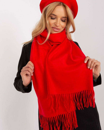 Chic Winter Wrap with Tassel Accents - Luxurious 100% Polyester, 196 cm Long