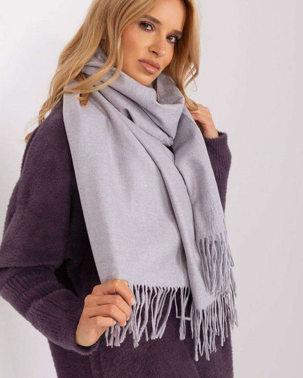 Chic Winter Wrap with Tassel Accents - Luxurious 100% Polyester, 196 cm Long