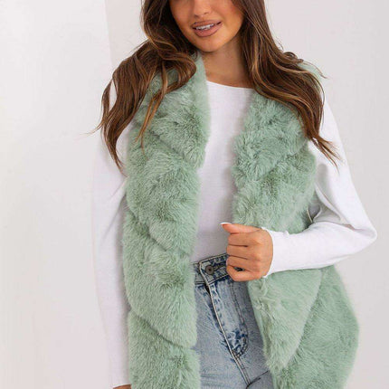 Elegant Multi-Pocket Faux Fur Vest for Every Event