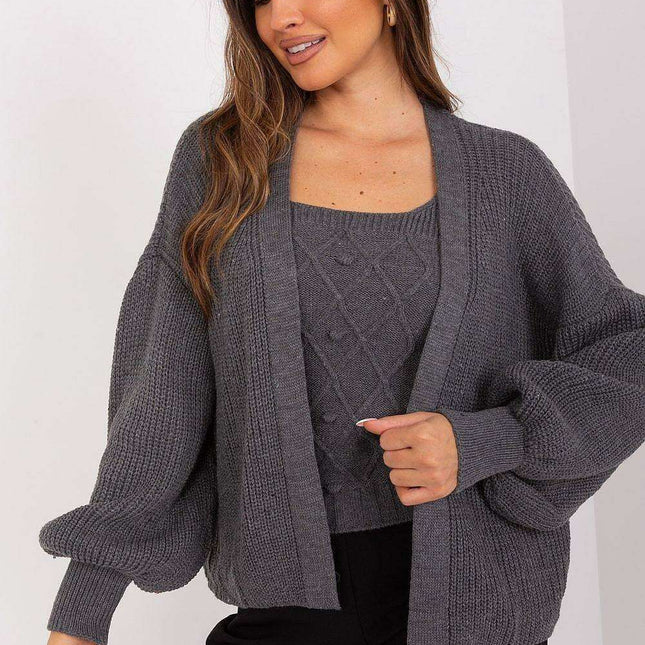 Elegant Twinset: Strapless Top with Cozy Cardigan