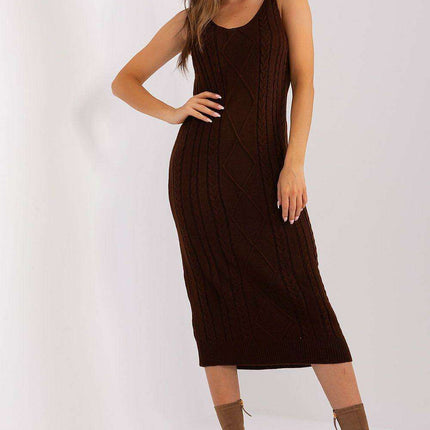 Chic Heart Neck Midi Dress and Cardigan Duo