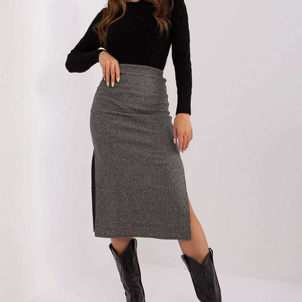 Elegant Peplum Knit Midi Skirt