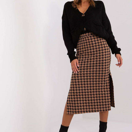 Elegant Peplum Knit Midi Skirt