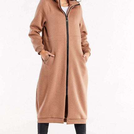 Cozy Adjustable Waist Zip Hoodie with Pockets