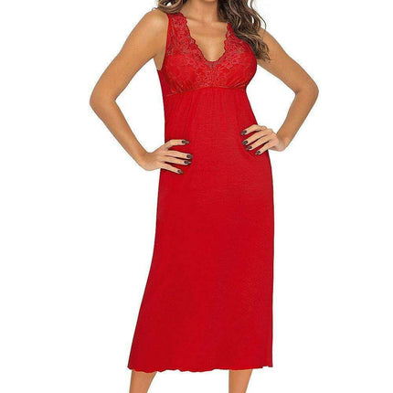 Ethereal Lace-Trimmed Nightgown with Floral Embellishments