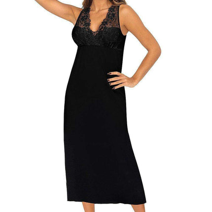 Elegant Lace Bardot Chemise Nightshirt with Intricate Openwork Design