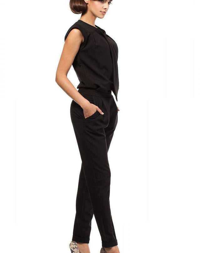 Chic Tapered Hem Jumpsuit with Elegant Envelope Design