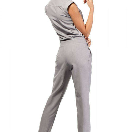 Chic Tapered Leg Sleeveless Pantsuit with Elegant Envelope Design