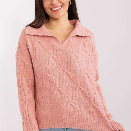 Elegant Variegated Acrylic Jumper with Textured Detail