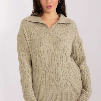 Elegant Variegated Acrylic Jumper with Textured Detail