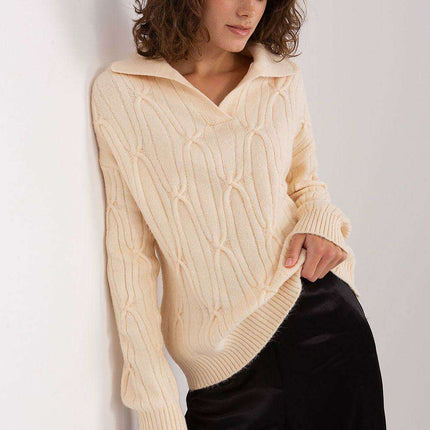 Elegant Variegated Acrylic Jumper with Textured Detail