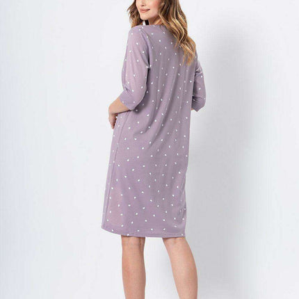 Charming Heart Print Nursing Nightshirt for Moms