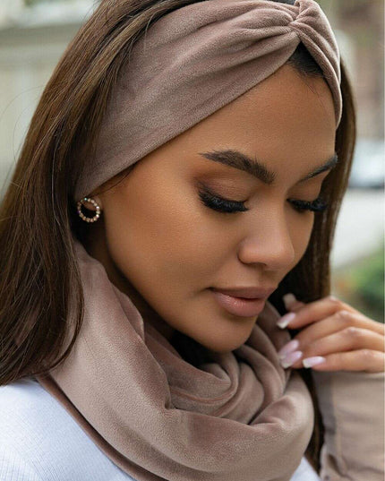 Velvet Chic Headband And Neck Warmer Ensemble Winter Wear