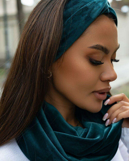 Velvet Chic Headband And Neck Warmer Ensemble Winter Wear