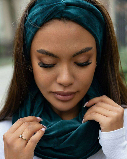 Velvet Chic Headband And Neck Warmer Ensemble Winter Wear